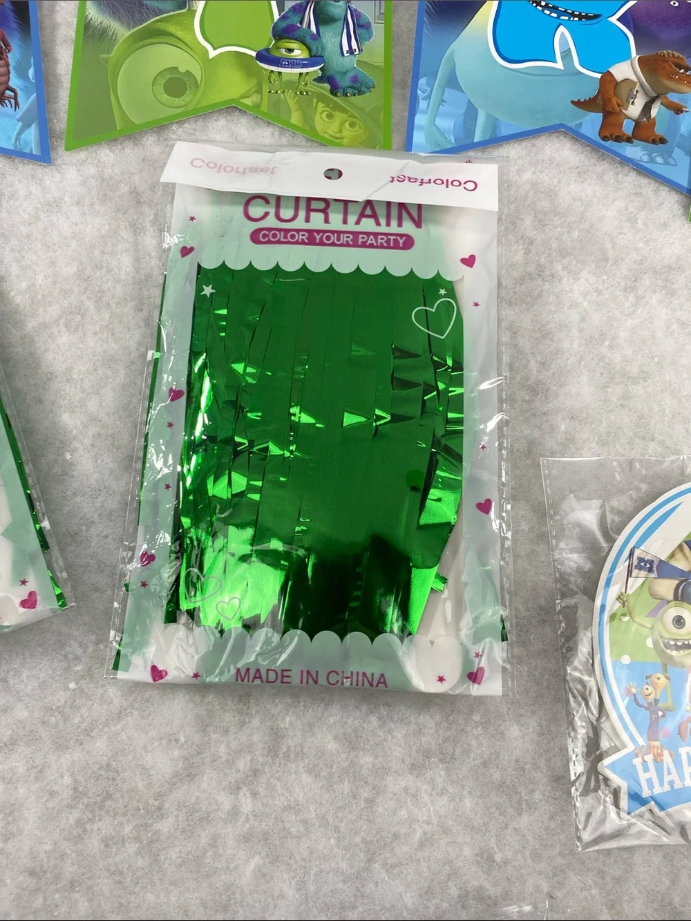 Monsters inc Birthday Banner Party Kit - Blue & Green